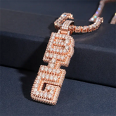 GL BIG Letter Pendant Full Inlaid VVS Moissanite Diamonds S925 Silver